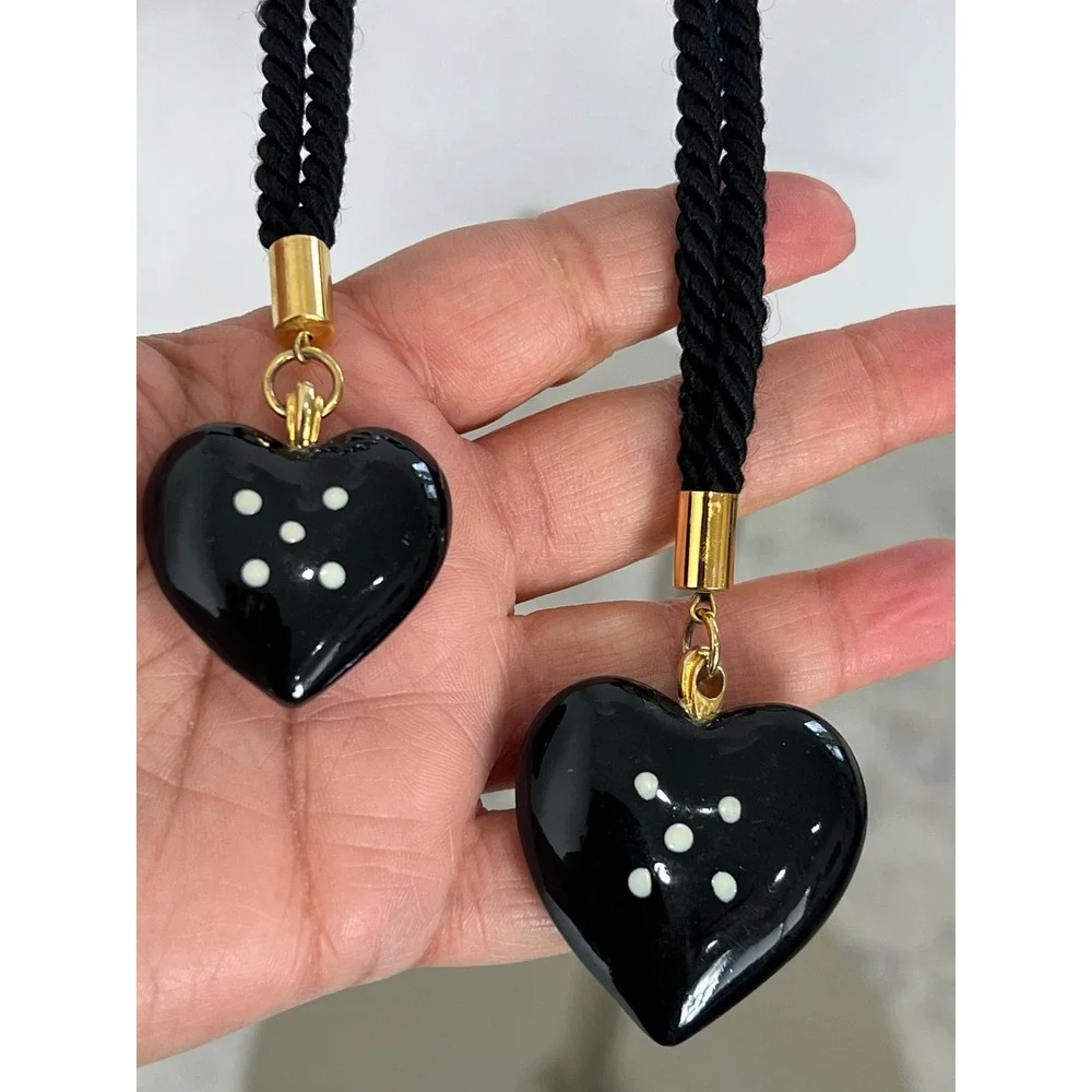 Unique Rope Knotted Belt With Plastic Heart Detail Gold Hardware One Size‎